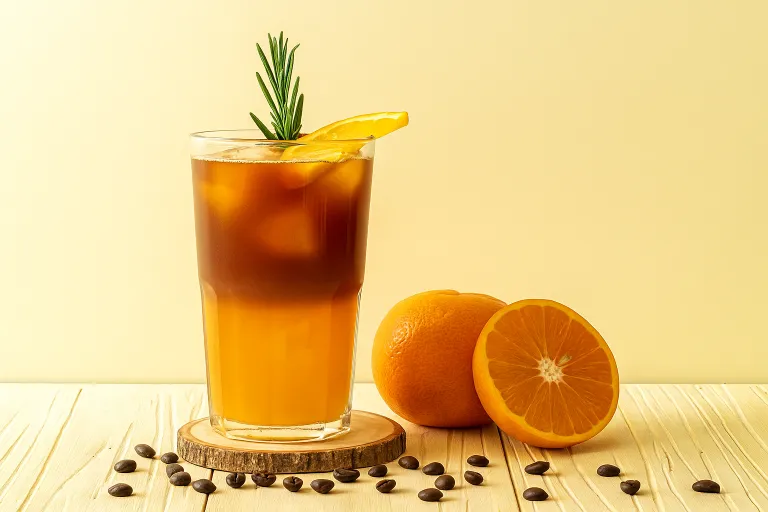 Cold brew con naranja y romero